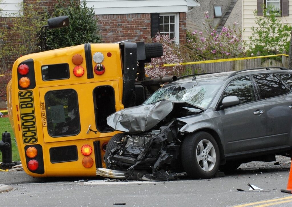 school bus accident, bus driver fails